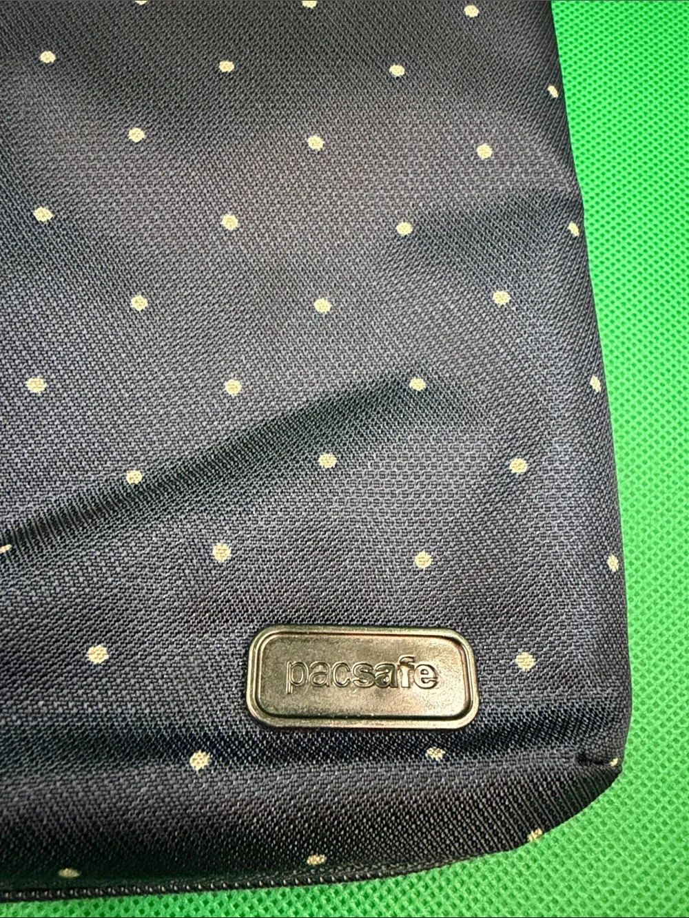 Crossbody Sling Bag - Navy with Gold Dots